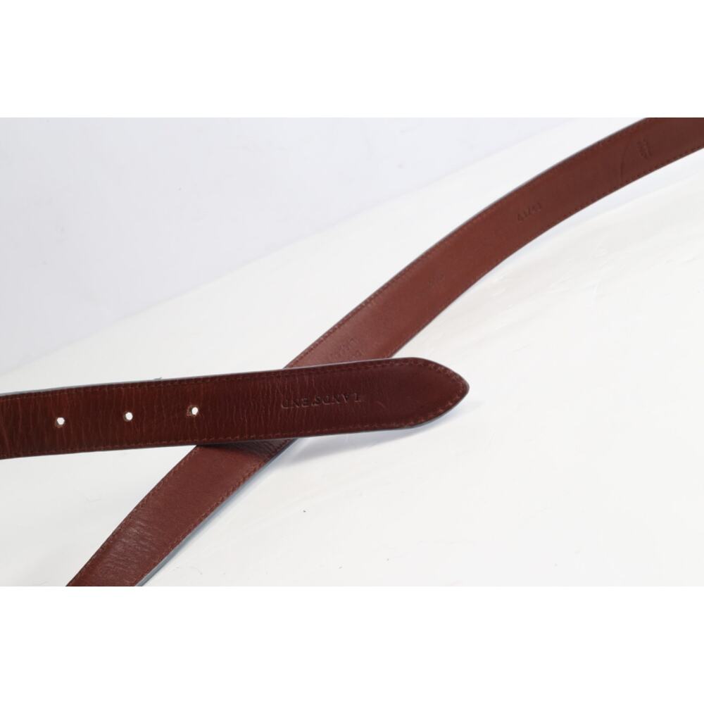 Lands’ End Blue Leather Skinny Belt Silver Buckle Classic Women’s Size 36 91 - Picture 6 of 7